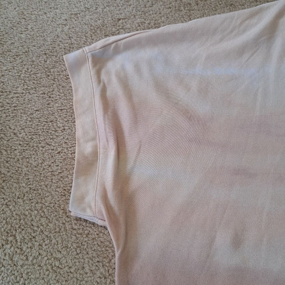Danskin Short Sleeved Tee Pink Striped Tie Dye Top Women's Large Activewear - Picture 9 of 12